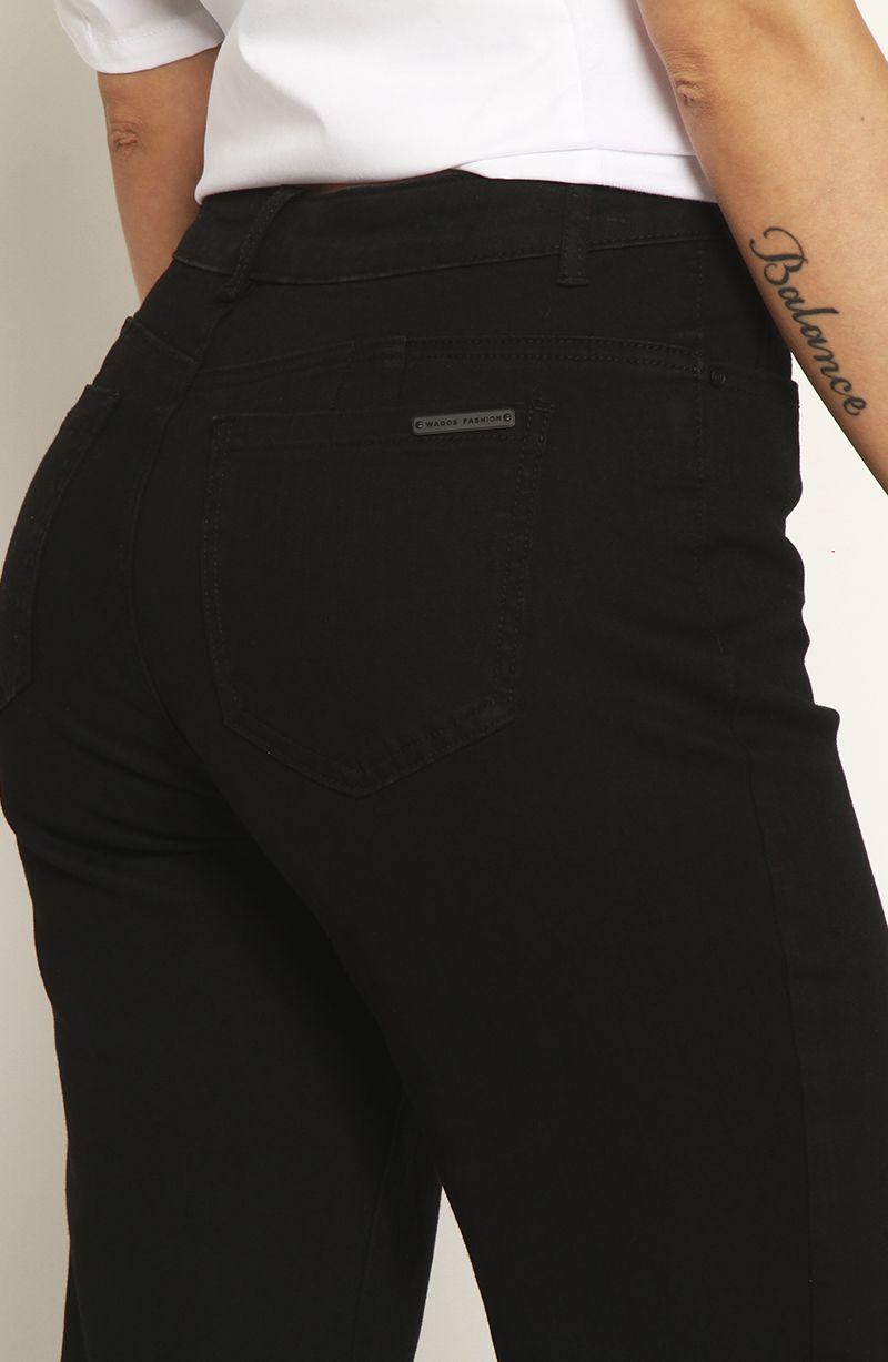 Jeans Recto Tiro Alto Push   In Push Up Pretina Basica Con Un Boton-4