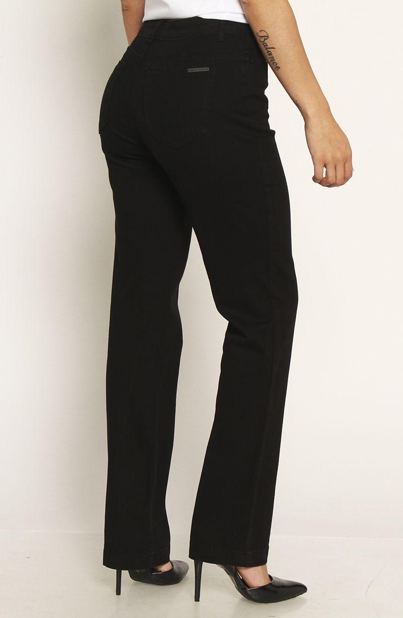 Jeans Recto Tiro Alto Push   In Push Up Pretina Basica Con Un Boton-5