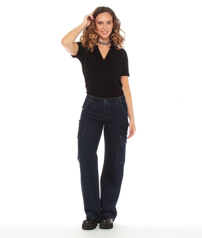 JEANS RECTO CARGO RAW TIRO MEDIO PRETINA INTERNA-5