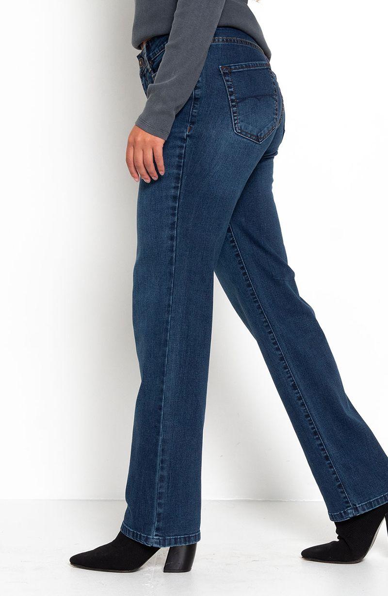 Jeans Tiro Alto Recto Pretina Basica 1 Boton-1