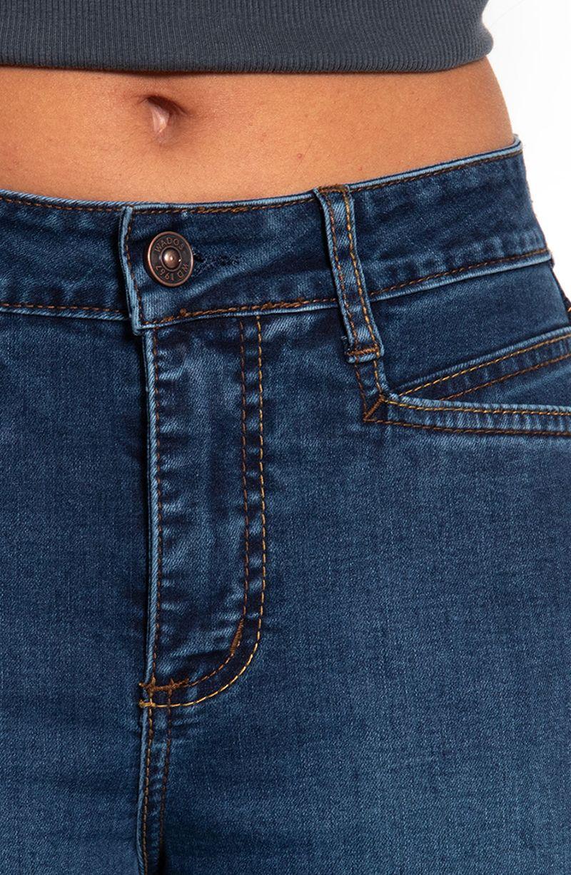 Jeans Tiro Alto Recto Pretina Basica 1 Boton-2