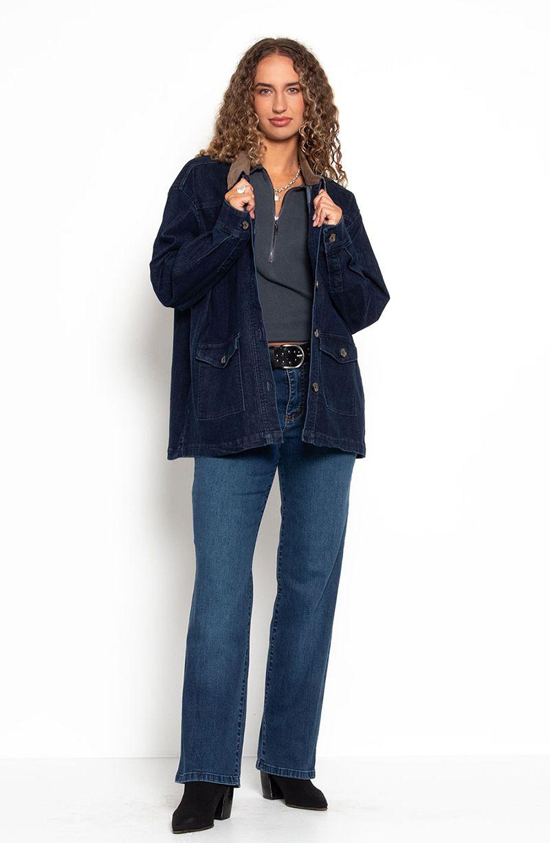 Jeans Tiro Alto Recto Pretina Basica 1 Boton-7