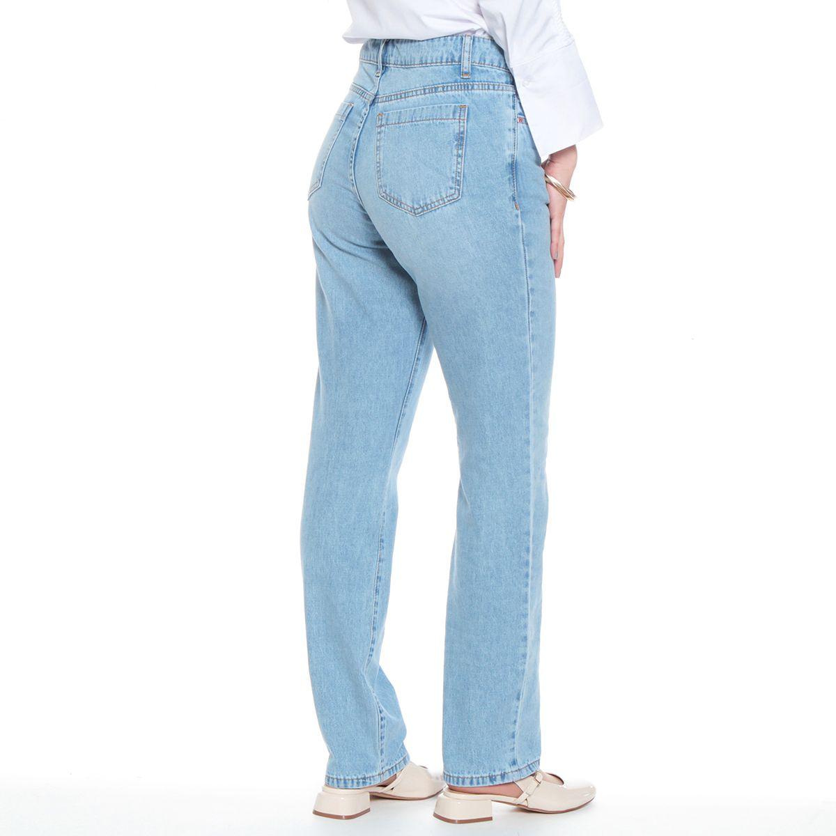 Jeans Recto Tiro Alto Pretina Basica Un Boton-3