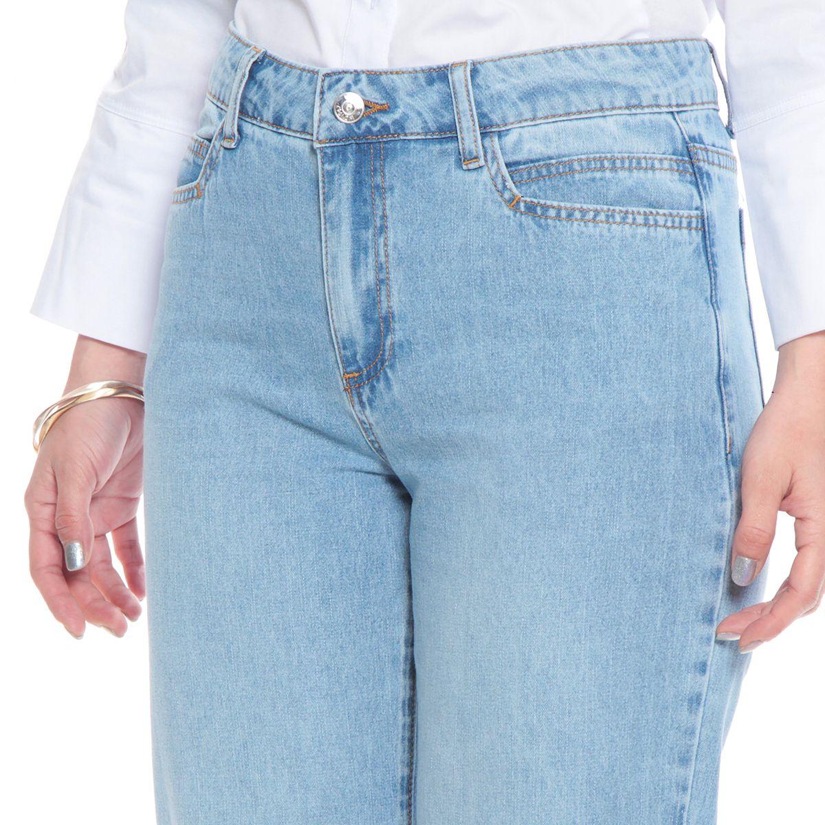 Jeans Recto Tiro Alto Pretina Basica Un Boton-4