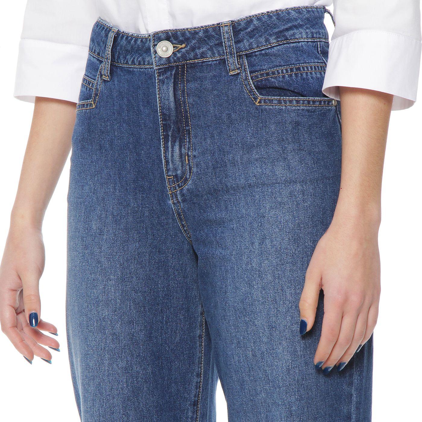 Jeans Recto Tiro Alto Pretina Basica Un Boton-2