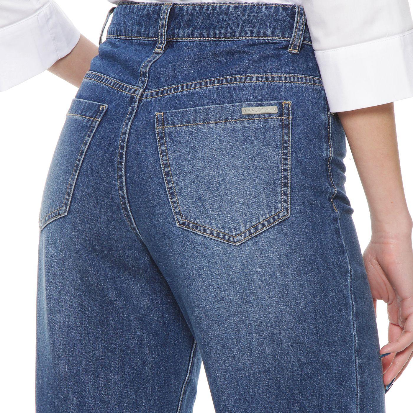 Jeans Recto Tiro Alto Pretina Basica Un Boton-6