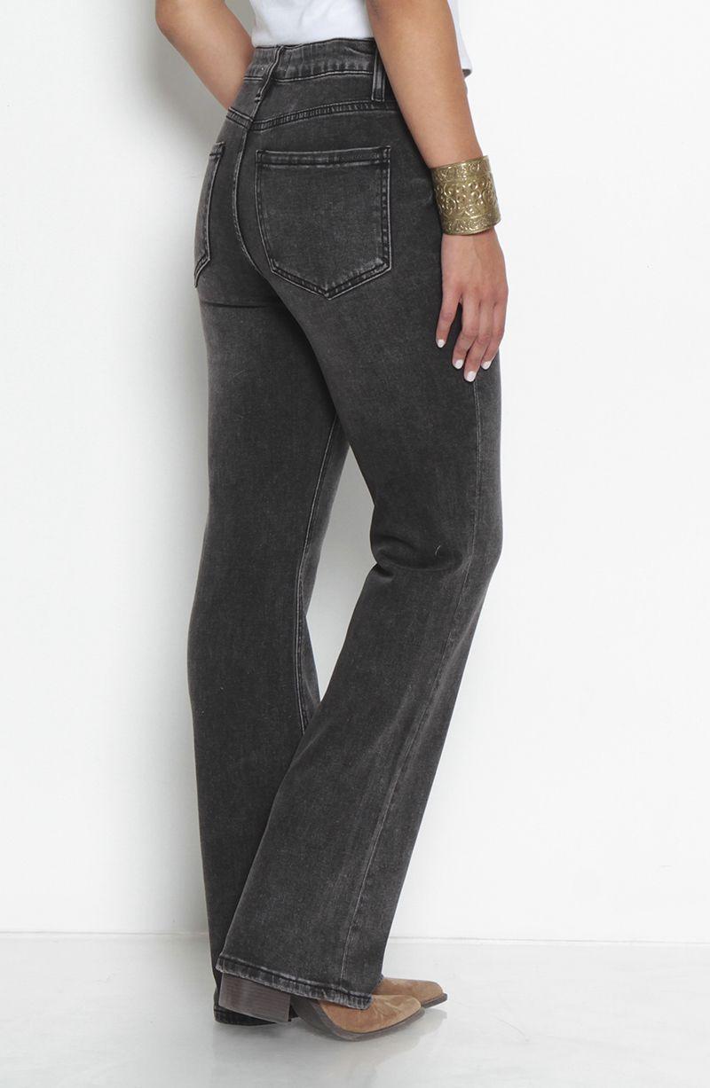 Jeans Recto Tiro Alto 1 Boton Pretina Basica-5