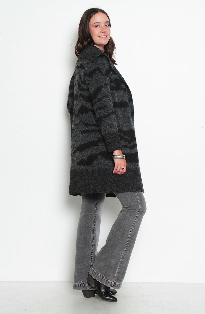 Chaleco Estampado Manga Larga Abierto-6