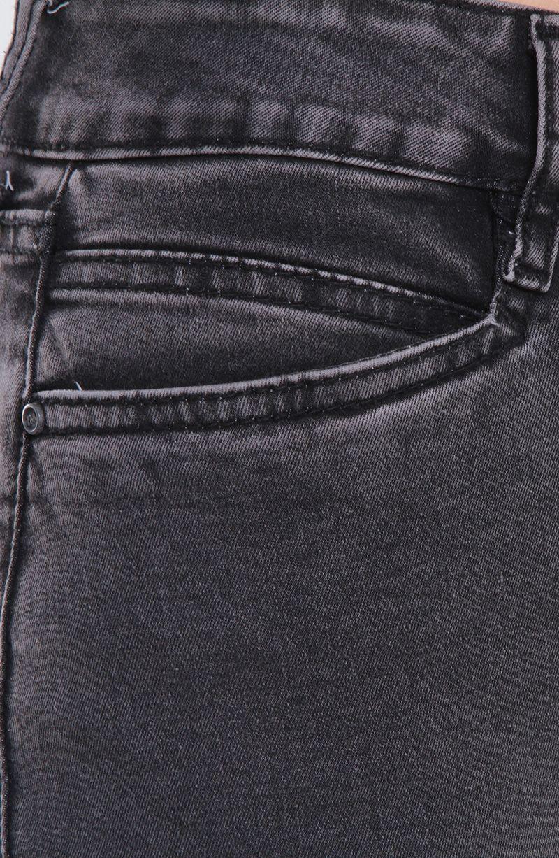 Jeans Recto Roll Up Tiro Alto Pretina Basico 1 Boton-5