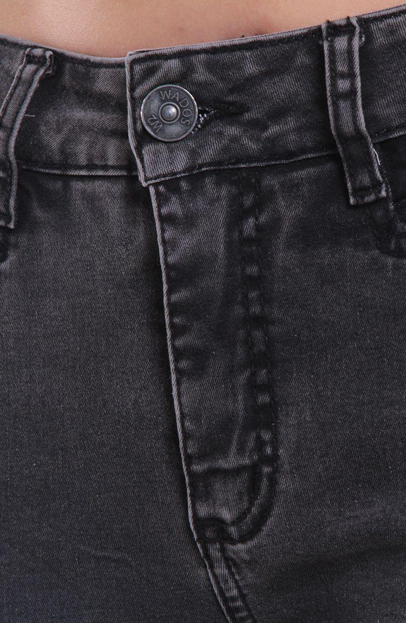 Jeans Recto Roll Up Tiro Alto Pretina Basico 1 Boton-6