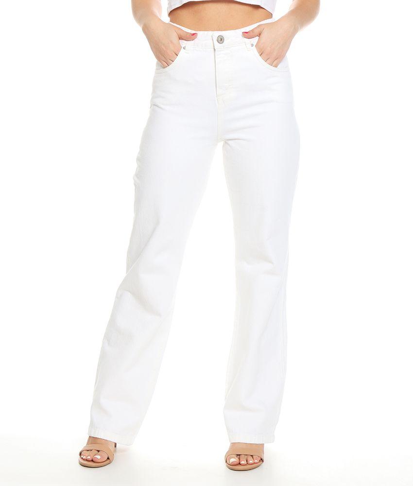 Jeans Flare Tiro Alto Push Up Pretina Basica Un Boton-2