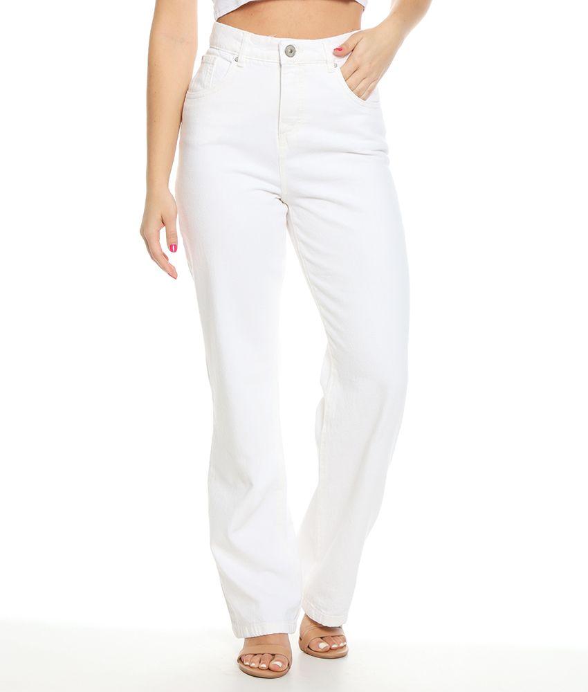 Jeans Flare Tiro Alto Push Up Pretina Basica Un Boton-4