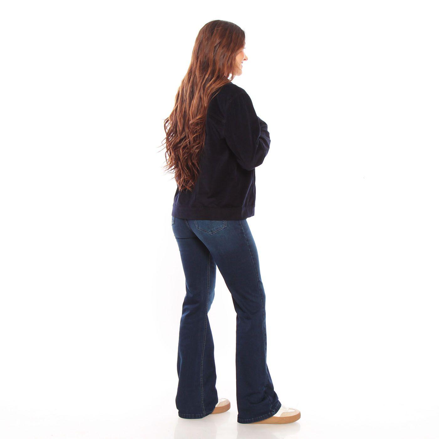 Chaqueta Manga Larga  Cotele Abotonda En Delantero Y Bolsillos-5