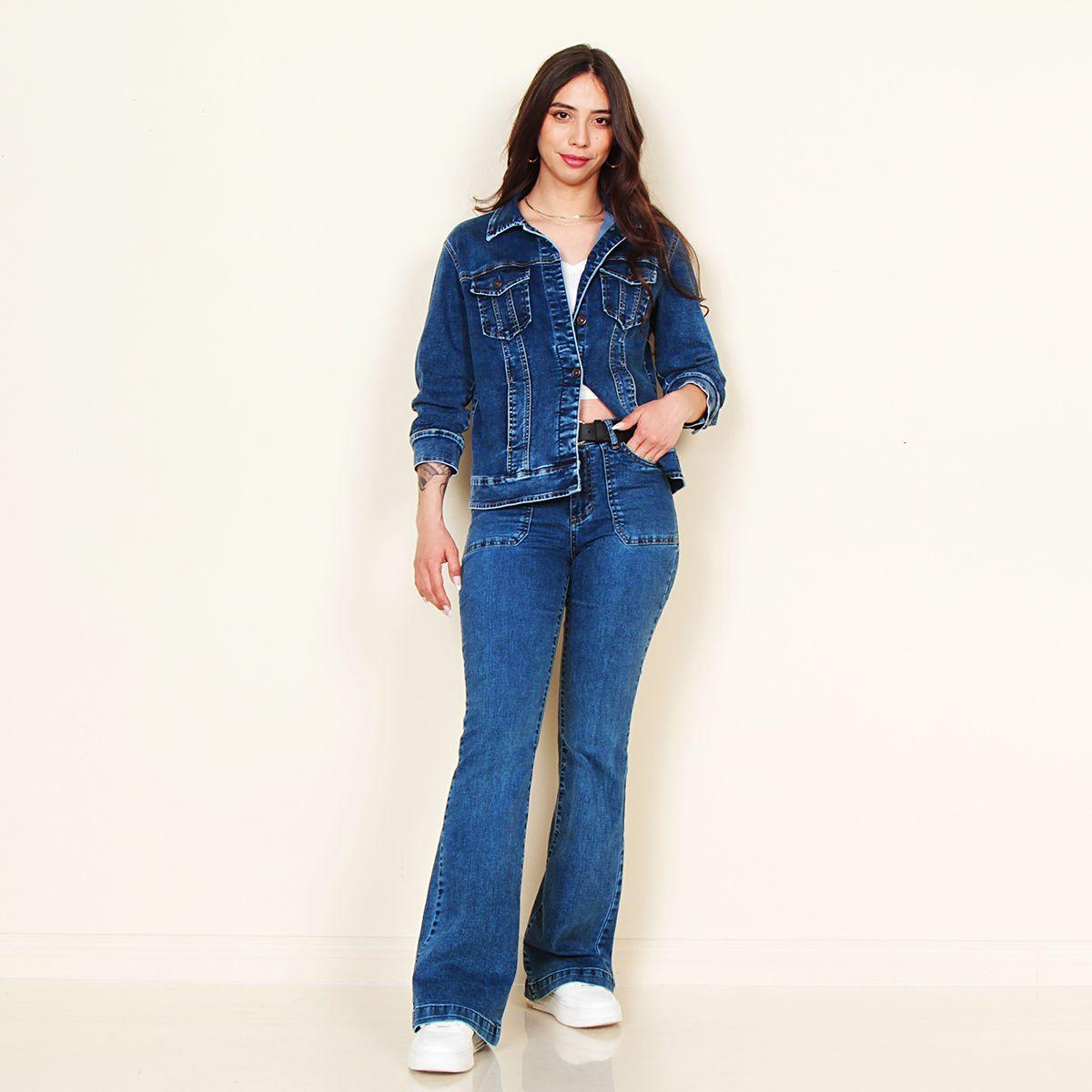 Chaqueta Denim Cuello Camisero Manga Larga-5