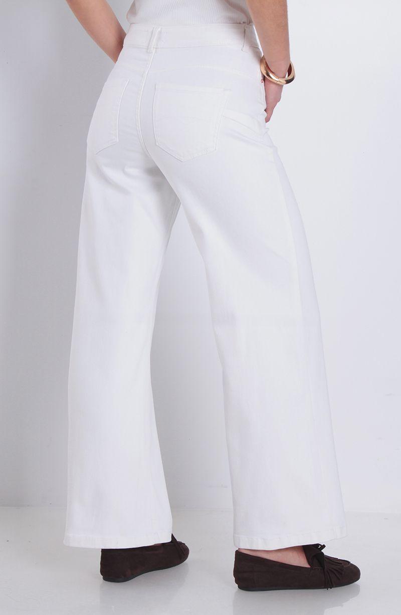 Jeans Wide Leg Tiro Alto Pretina Basica Un Boton Pinza Costado Secret-2