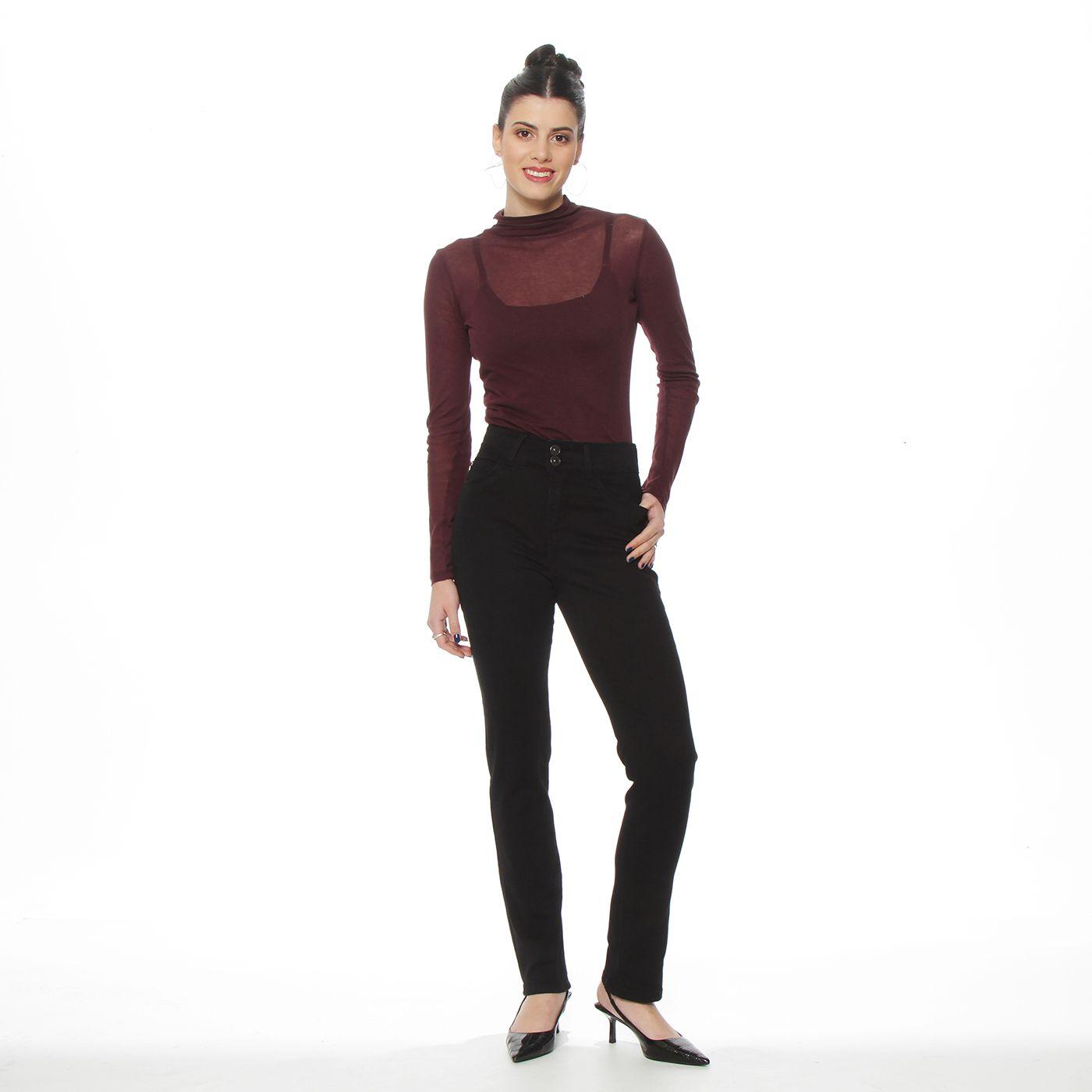 Jeans Push Up Pitillo Tiro Alto Pretina Media 2 Botones-3