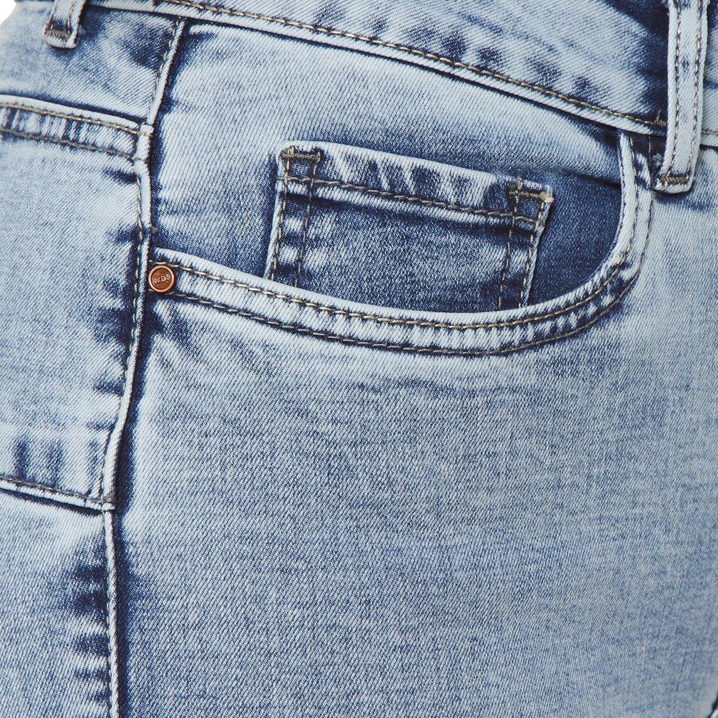 Jeans Flare  Tiro Alto Pretina Basica 1 Boton Push Up-7