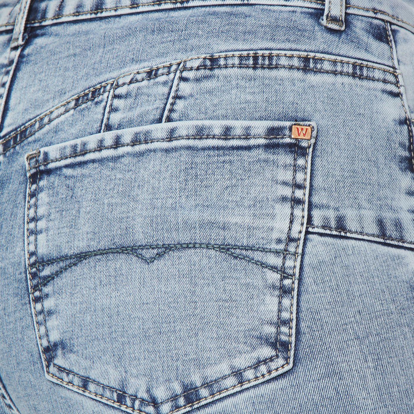 Jeans Flare  Tiro Alto Pretina Basica 1 Boton Push Up-8