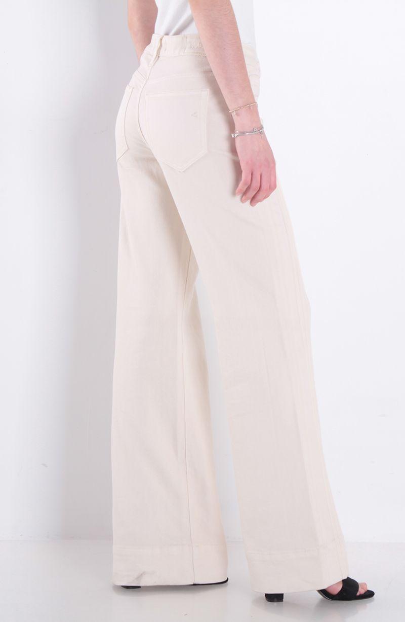 Jeans Flare Tiro Medio Pretina Basica 1 Boton-4