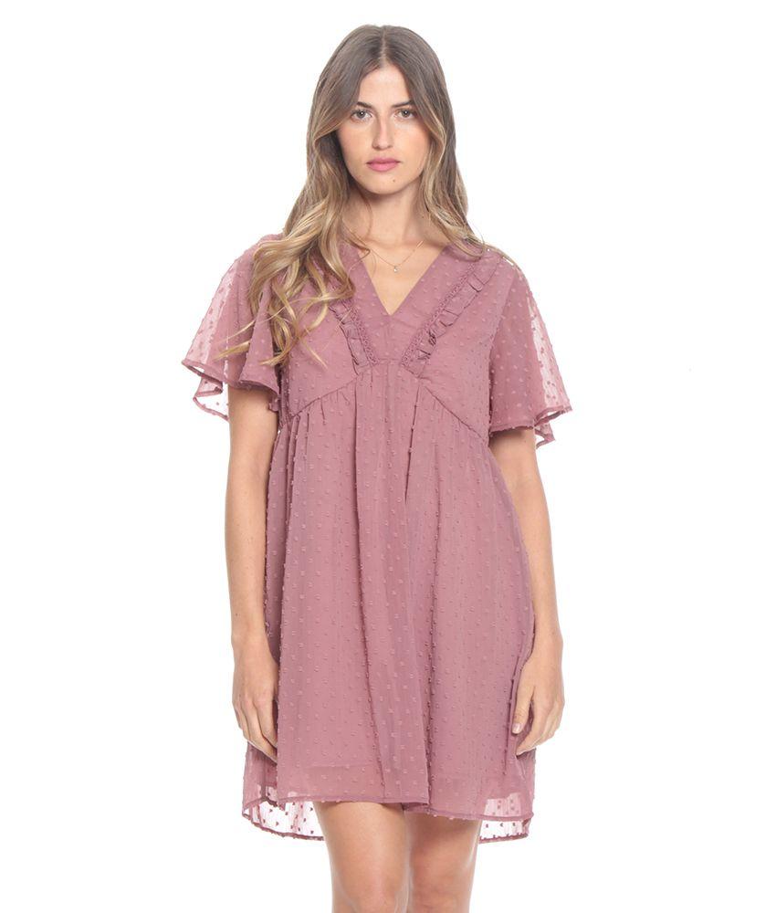 Vestido Corto Manga Campana-5
