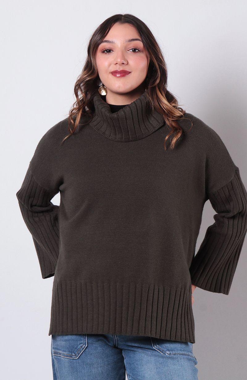 Sweater Manga Larga   Cuello Alto-0