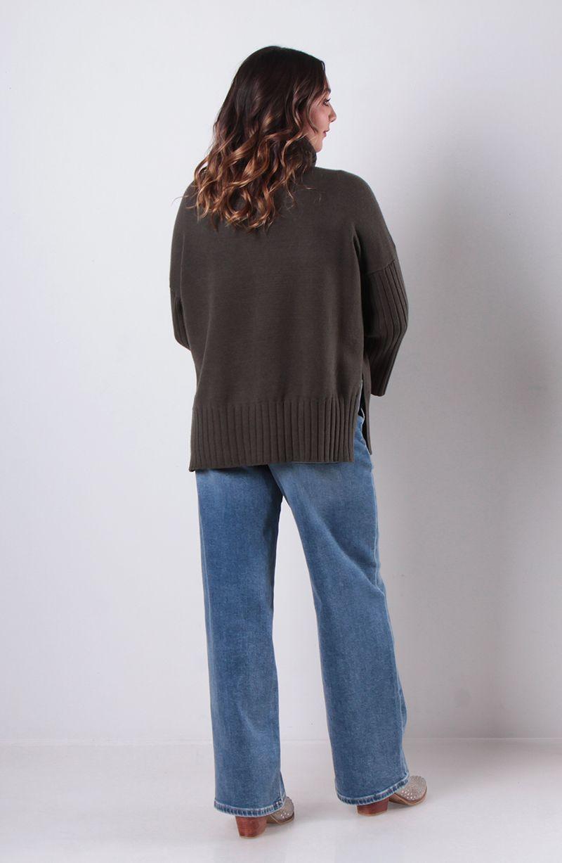 Sweater Manga Larga   Cuello Alto-5