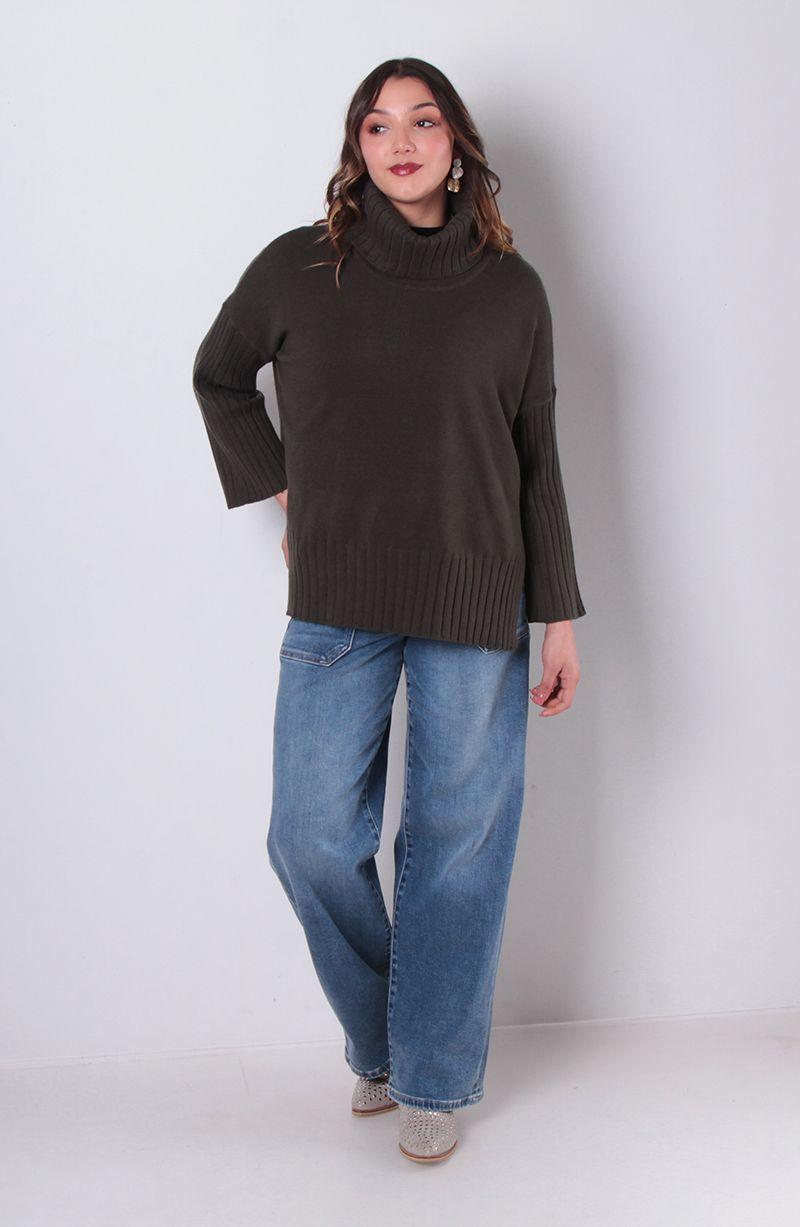 Sweater Manga Larga   Cuello Alto-7