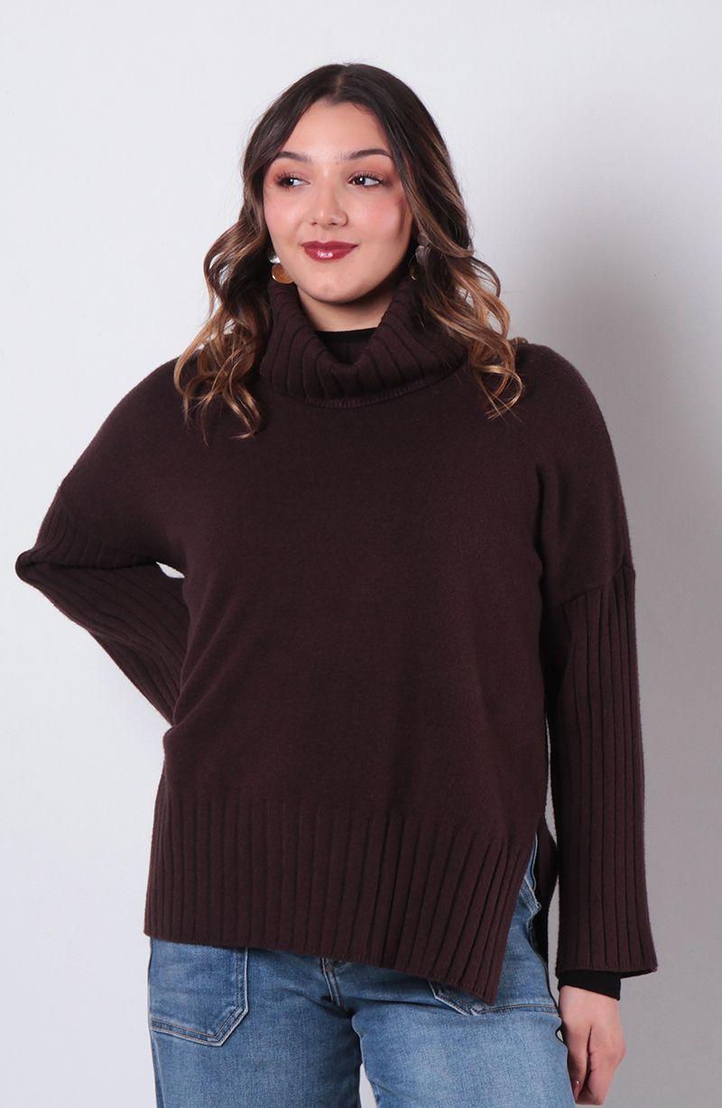 Sweater Manga Larga   Cuello Alto-0