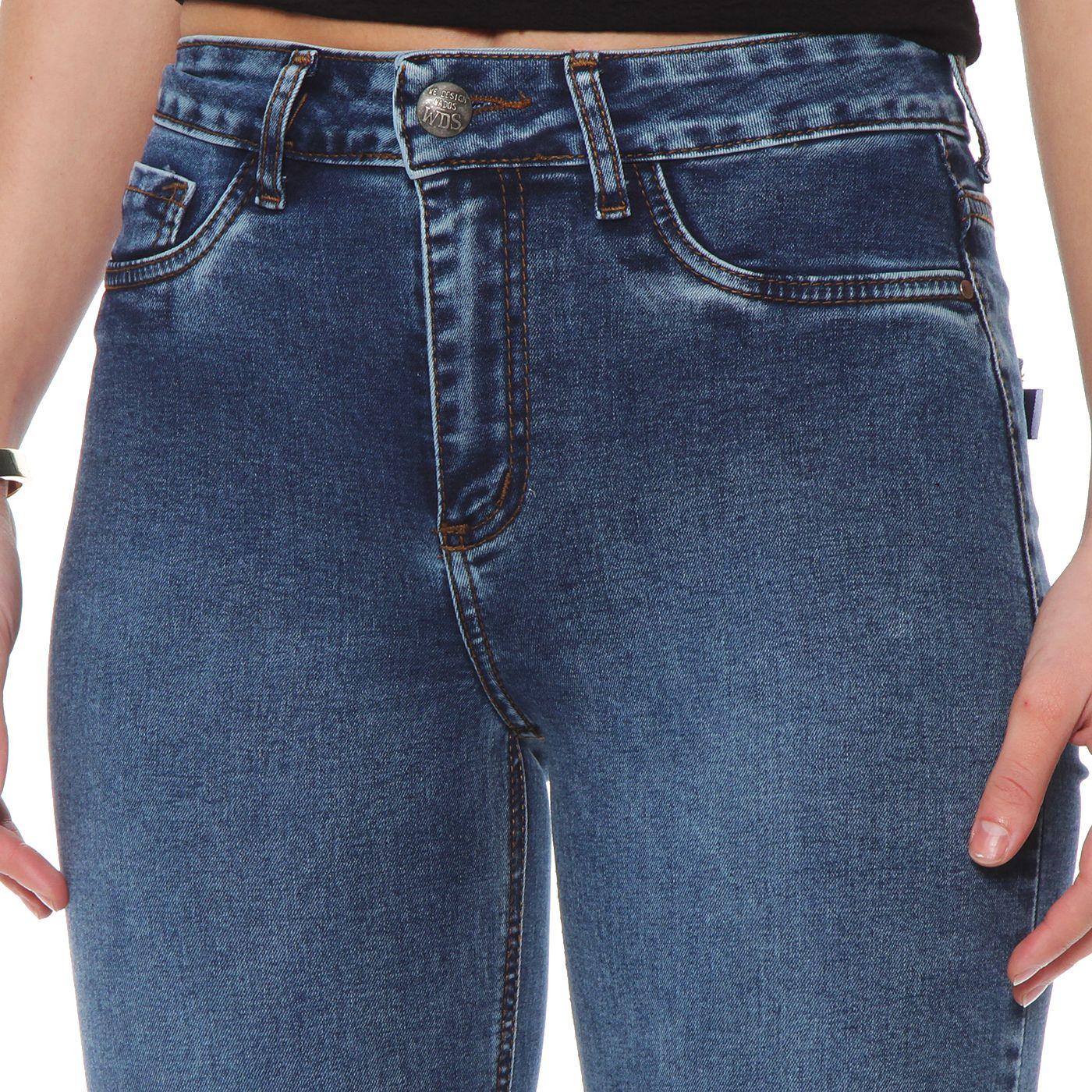 Jeans Flare Tiro Medio  Pretina Basica 1 Boton-2