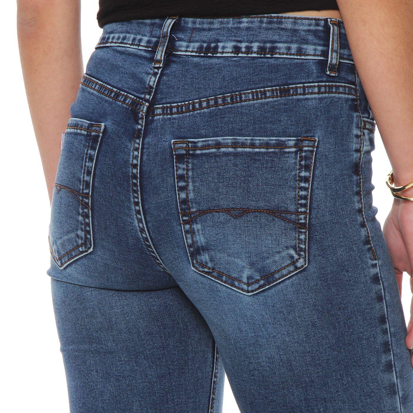 Jeans Flare Tiro Medio  Pretina Basica 1 Boton-5