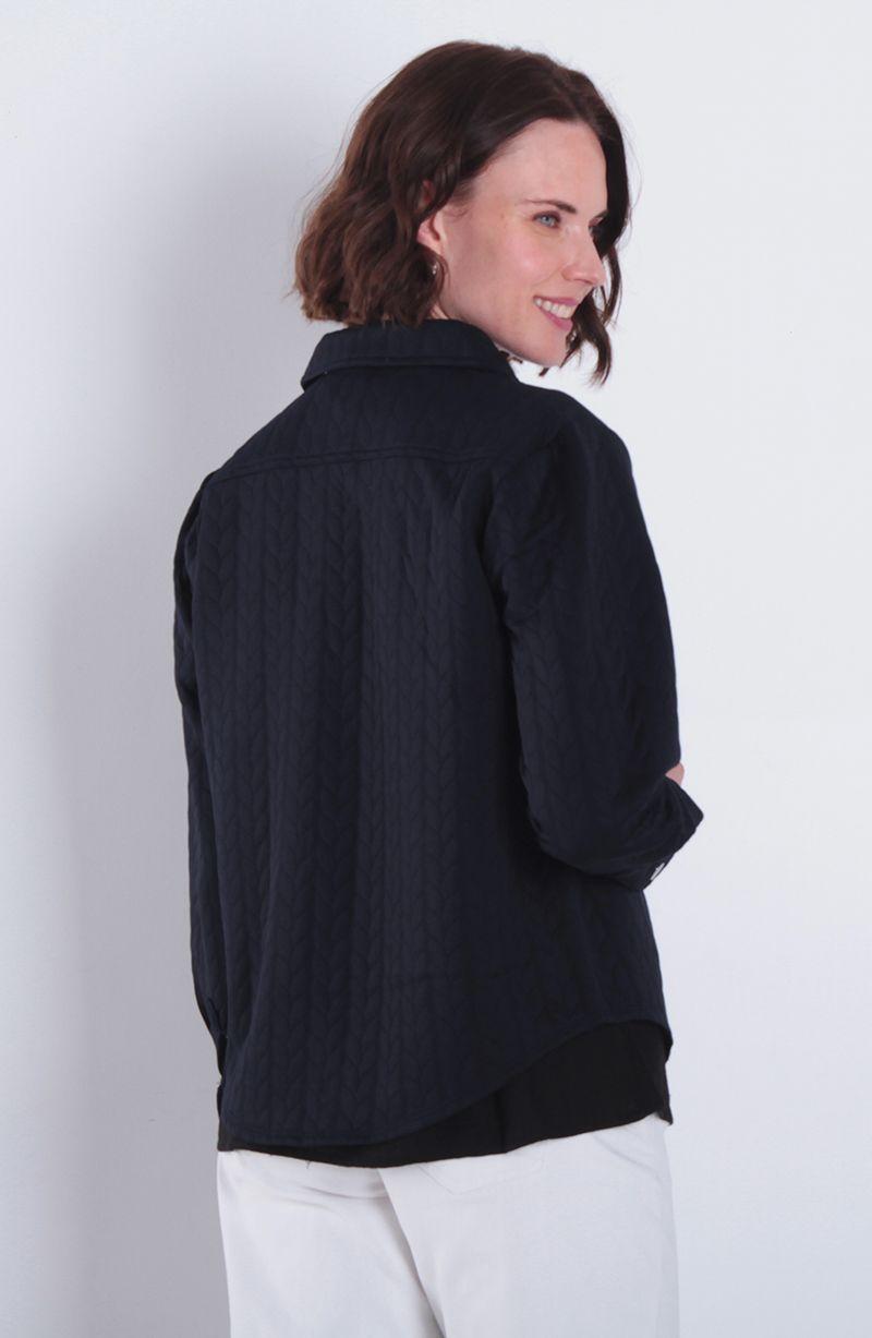 Blusa Manga Larga Abotonada En Delantero Con Bolsillo Y Tapeta-1