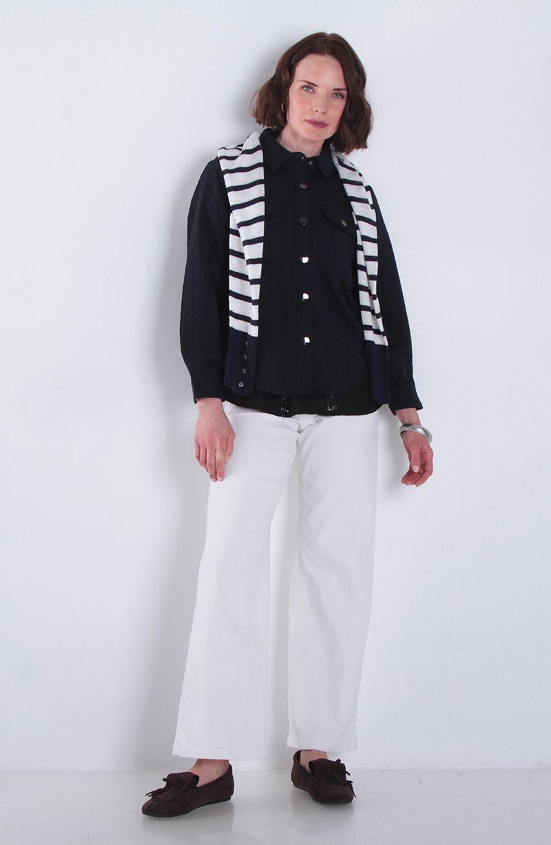 Blusa Manga Larga Abotonada En Delantero Con Bolsillo Y Tapeta-2