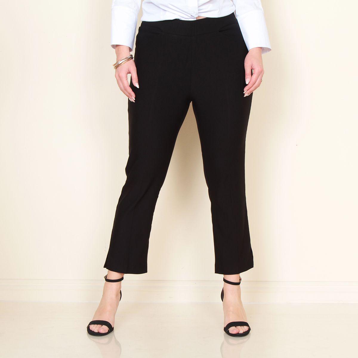 Pantalon Crop Solido Pretina Elasticada-0