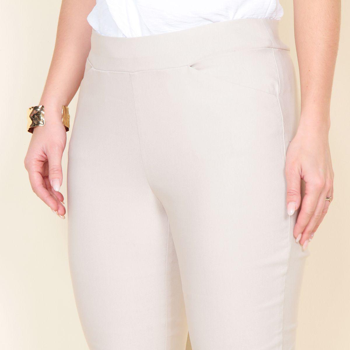 Pantalon Crop Solido Pretina Elasticada-3