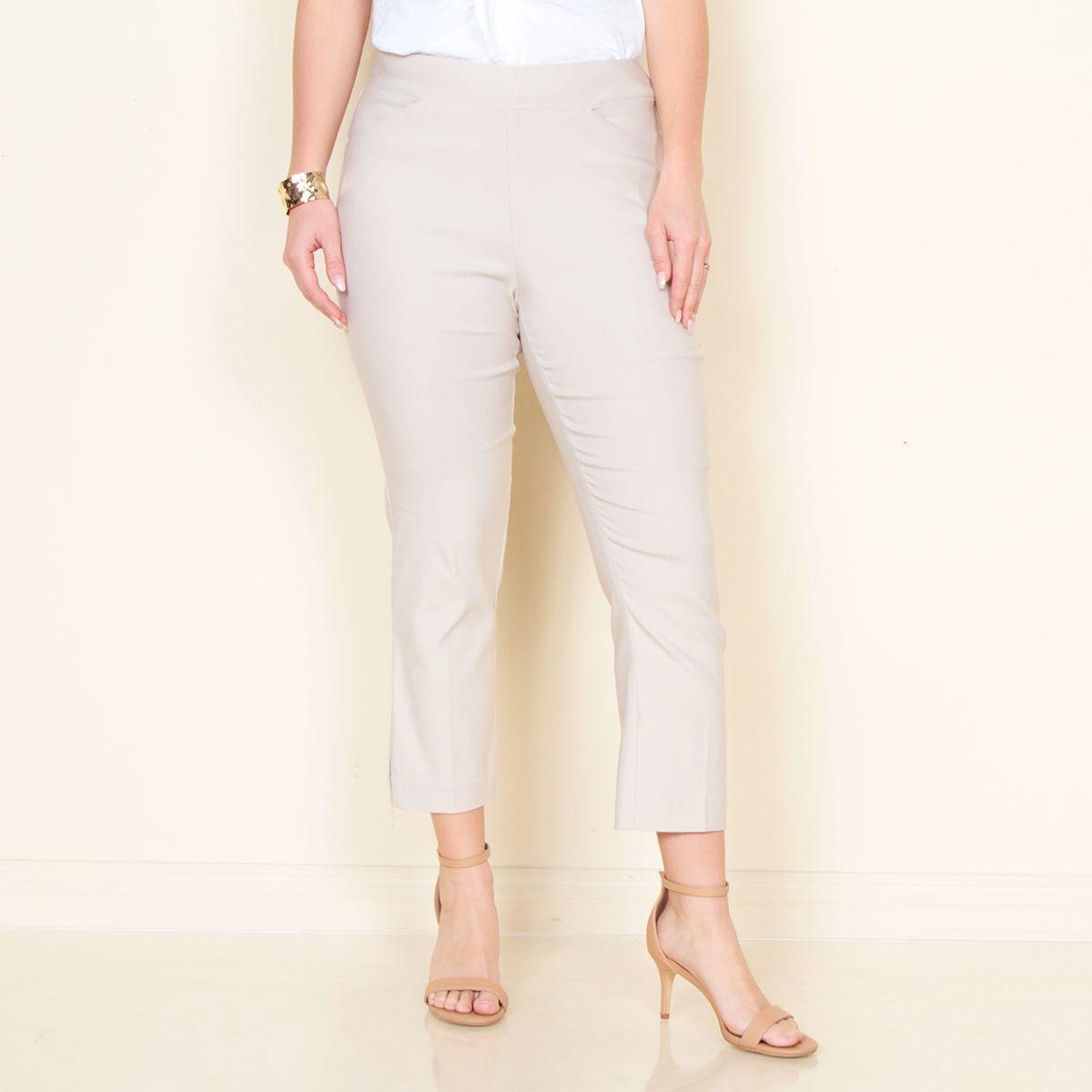 Pantalon Crop Solido Pretina Elasticada-0