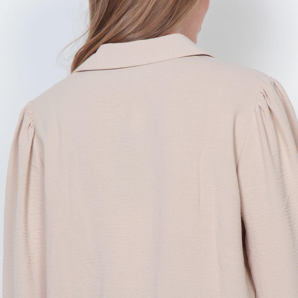 Blusa Manga Larga Abotonada En El Delatero Y Pu?o Elastido-4