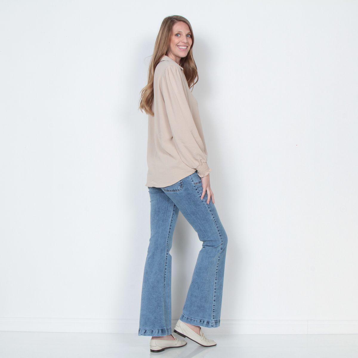 Blusa Manga Larga Abotonada En El Delatero Y Pu?o Elastido-7