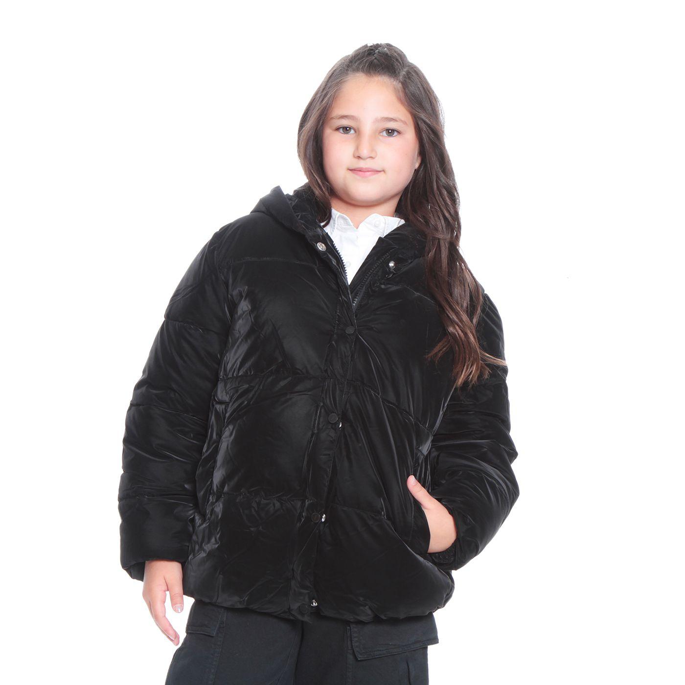 Parka Nina Manga Larga Con Bolsillo Y Capucha-0