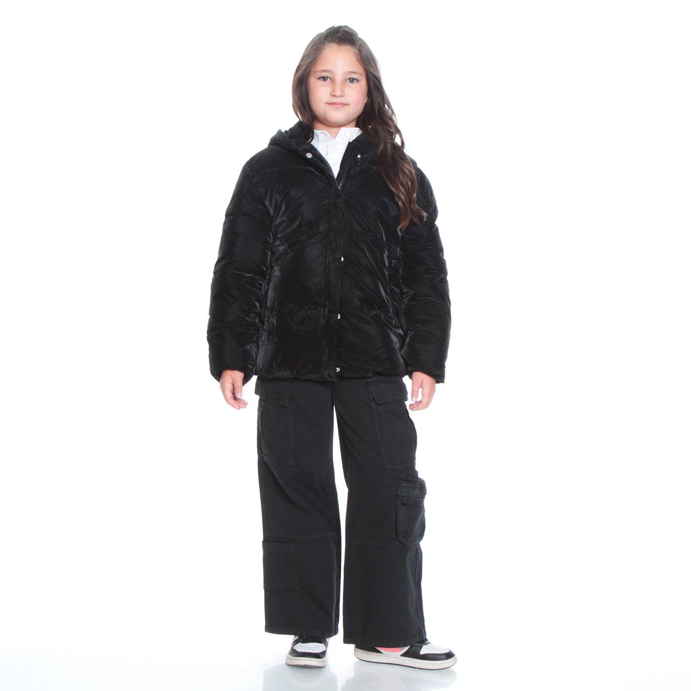 Parka Nina Manga Larga Con Bolsillo Y Capucha-2