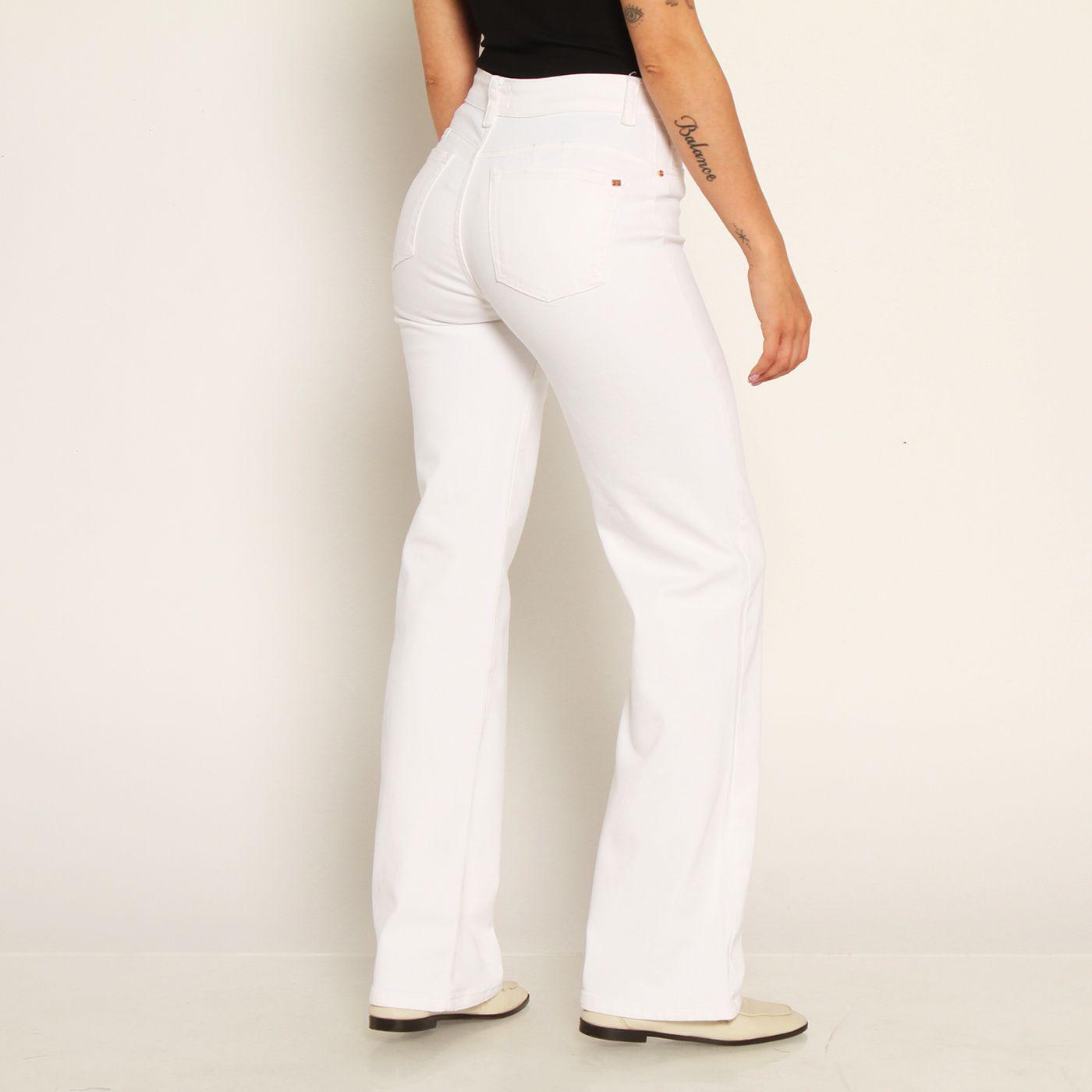 Jeans Recto Tiro Alto Push In Push Up Pretina Basica Con Un Boton-7