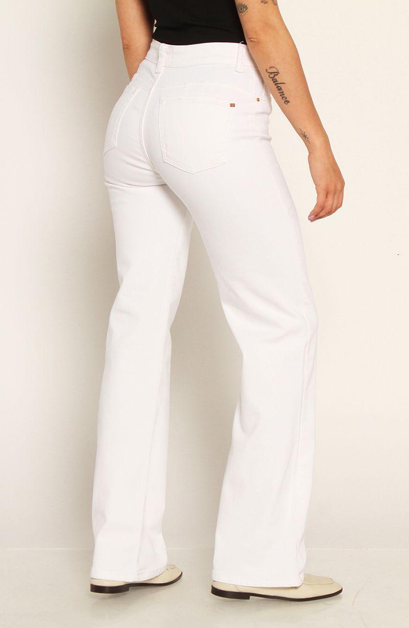 Jeans Recto Tiro Alto Push In Push Up Pretina Basica Con Un Boton-3