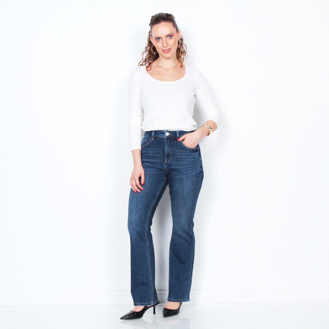 Jeans Recto Pretina Basica 1 Boton  Tiro Alto-4