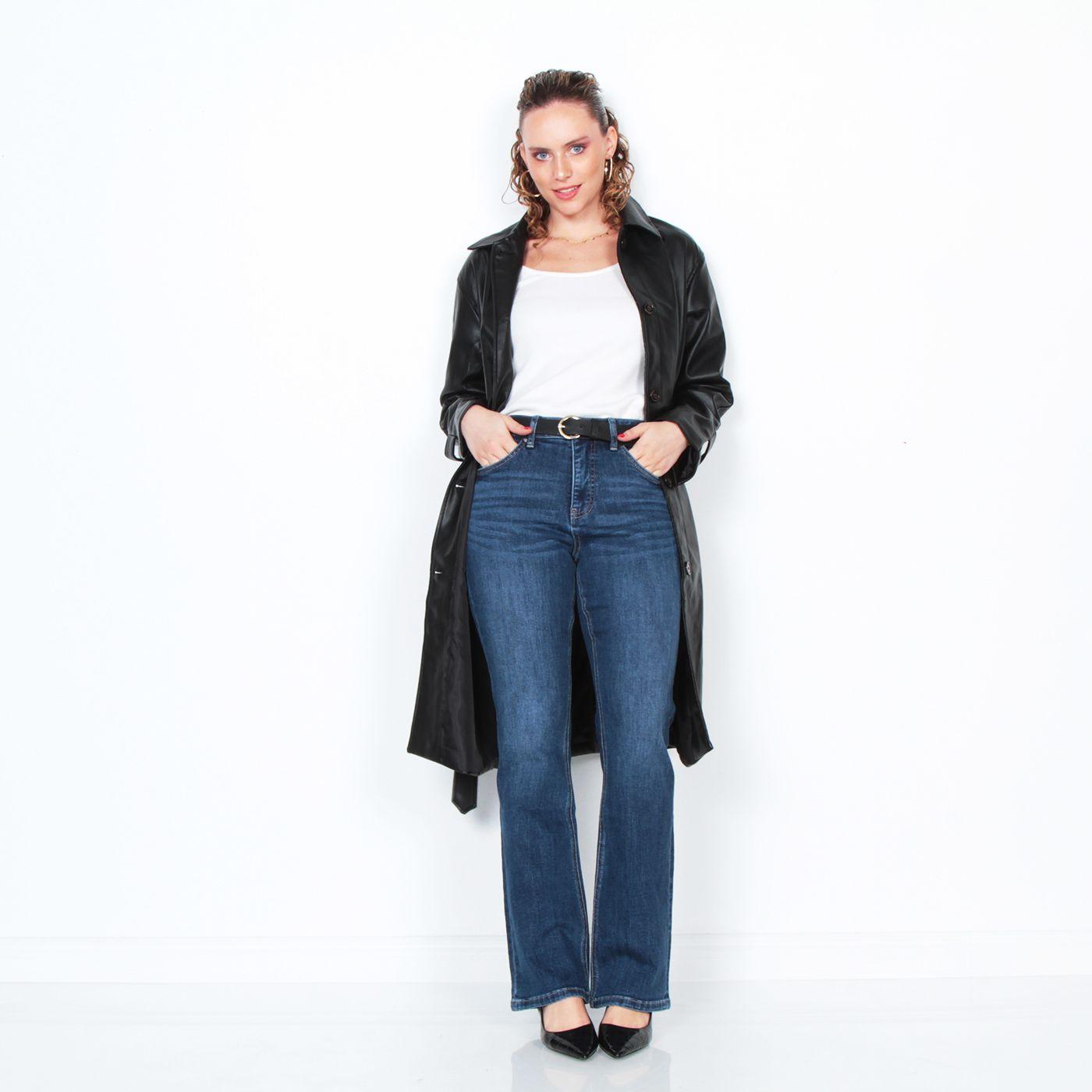 Jeans Recto Pretina Basica 1 Boton  Tiro Alto-7