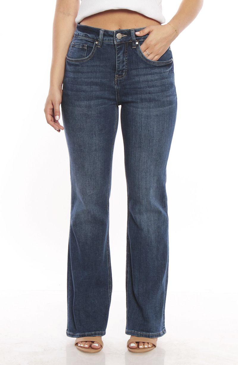 Jeans Recto Pretina Basica 1 Boton  Tiro Alto-0