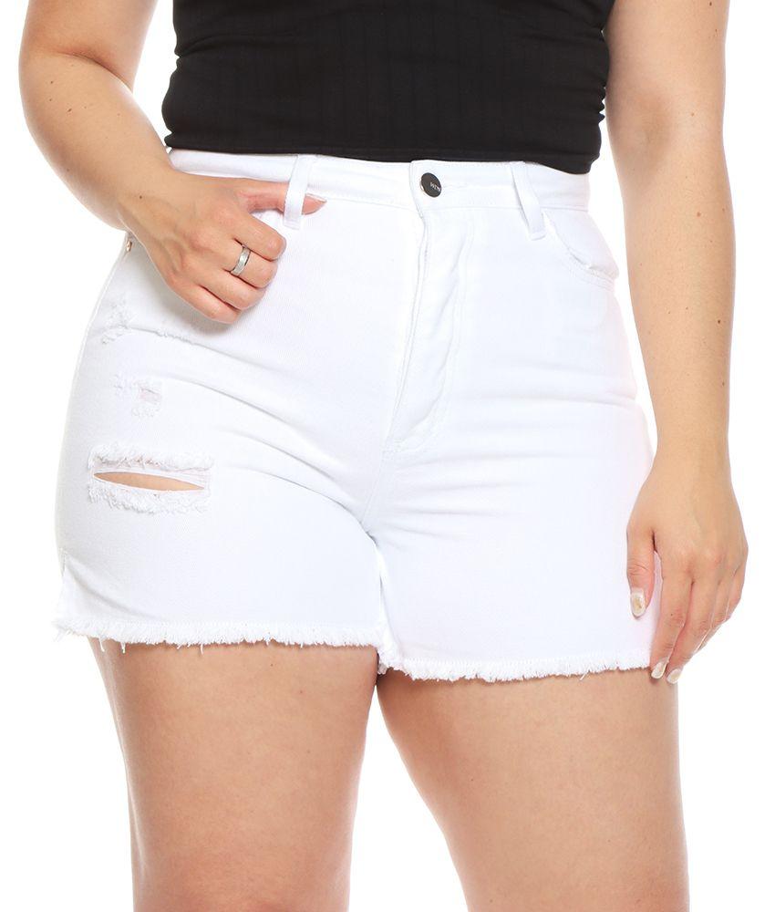 Short Denim Pretina Basica Un Boton Desgastes Delantero Y Basta-2