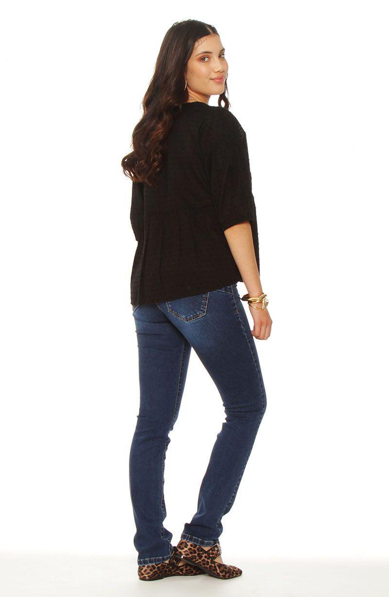 Blusa Manga Corta Brodery  Escote V-5