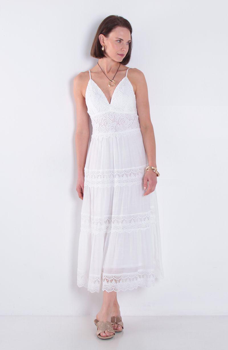 Vestido Sin Manga Con Aplicacion Escote V-4