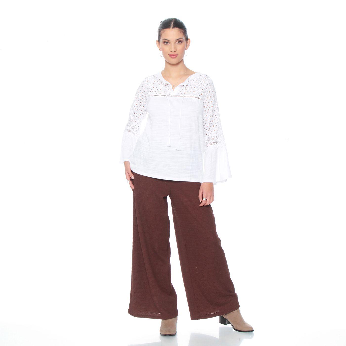 Blusa Manga Larga Acampanada Con Brodery Escote Redondo-3