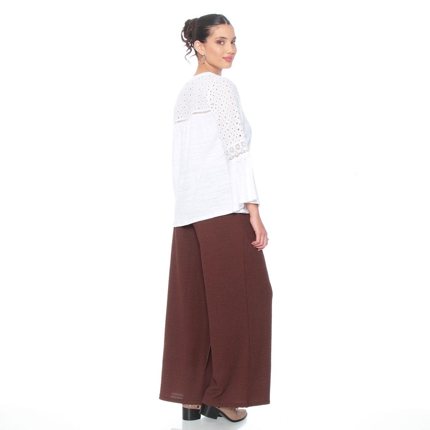 Blusa Manga Larga Acampanada Con Brodery Escote Redondo-6