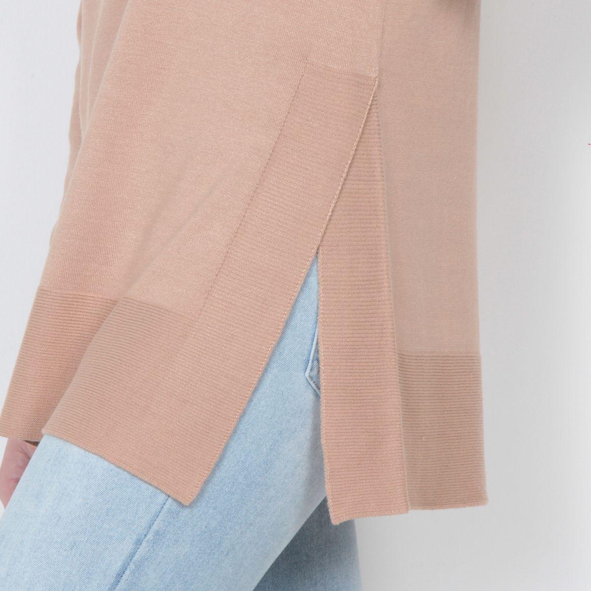 Sweater Manga Larga Solido Escote Redondo-1